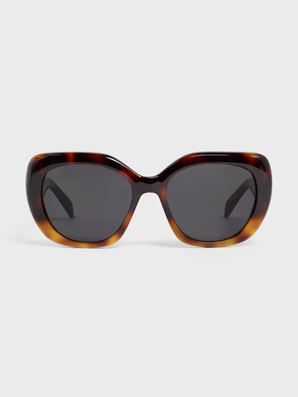 CelineTortoiseshell Square Frame Sunglasses with Gold Accent